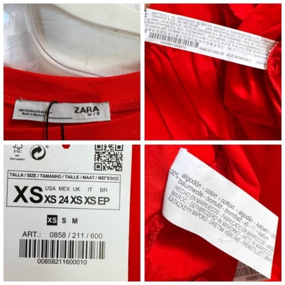 Zara W/B NEW Oversized Poplin Ruffles Dress Lightweight Boxy Tunic Cotton Shift - Picture 10 of 16